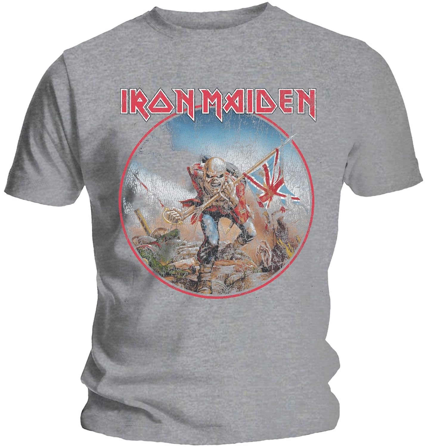 Iron Maiden Trooper Vintage Circle Grey T Shirt 1739 Seknovelty