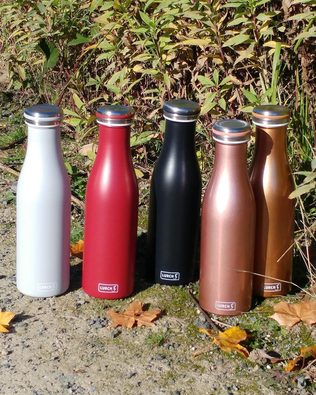Lurch Germany Thermal Bottle for Hot and Cold Drinks Made of Double-Walled Stainless Steel (Burgundy, 25, oz. | 0.75l): Home & Kitchen