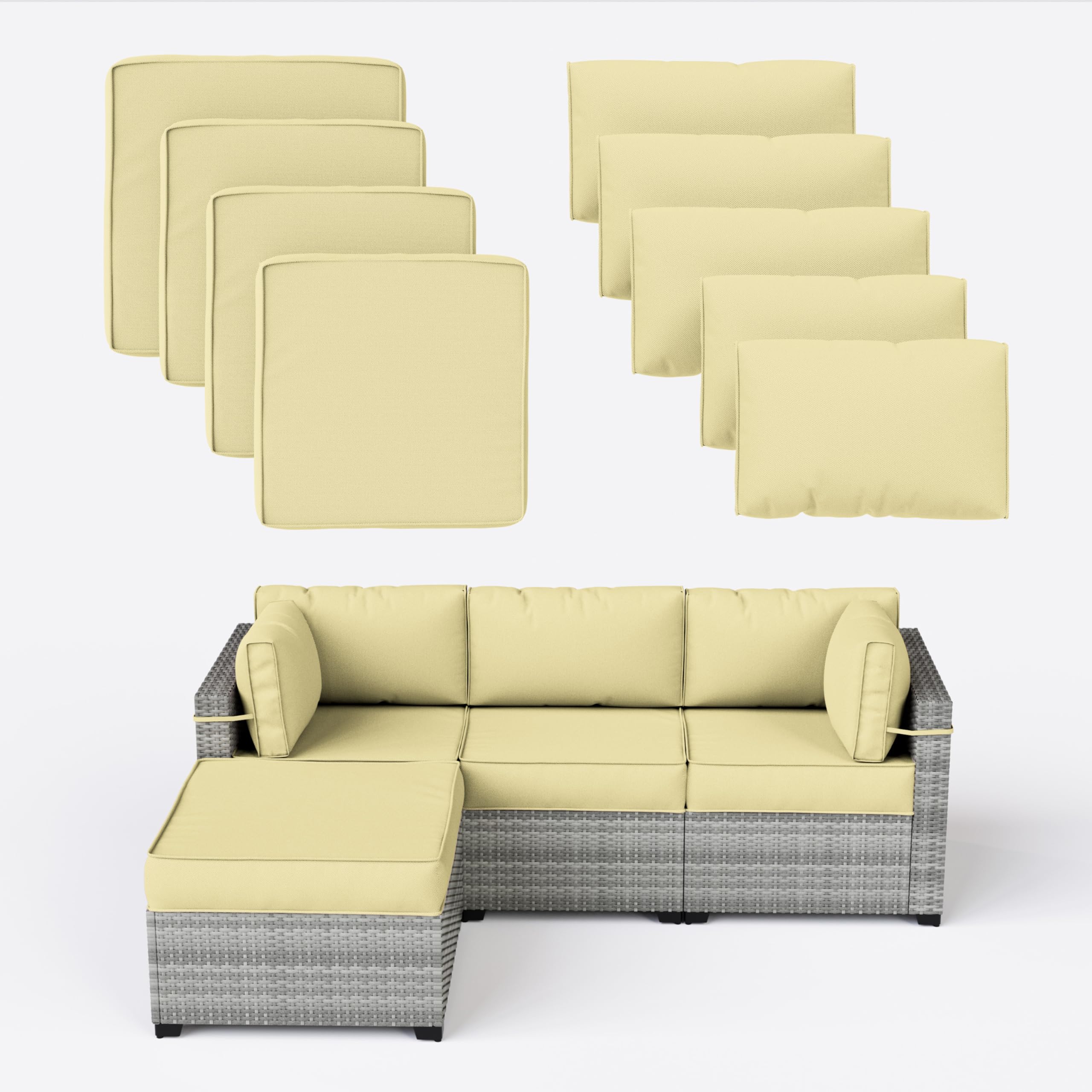 Photo 1 of Kimunuk 9 Pcs Outdoor Patio Cushions Covers Replacement Waterproof with Zipper for 5 Pcs Patio Furniture Set, Covers Only