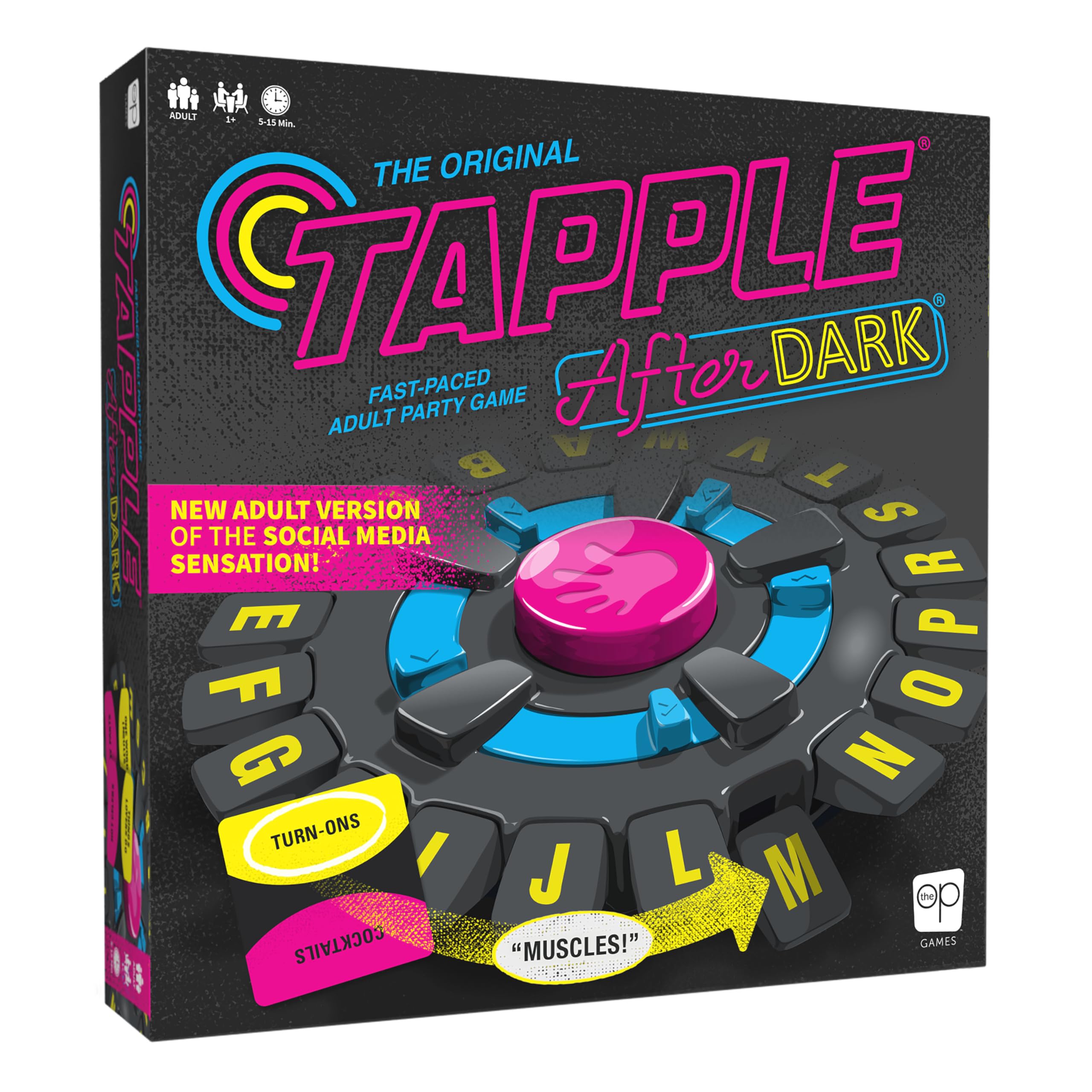 Photo 1 of  ** FACTORY SEAL ** 
Tapple: After Dark Word Game, Fast-Paced Board Game for Ages 17+, Pick a Category, Tap a Letter, Shout an Answer, and Race Against The Timer to be The Last Player, Great Party Game for 1+ players