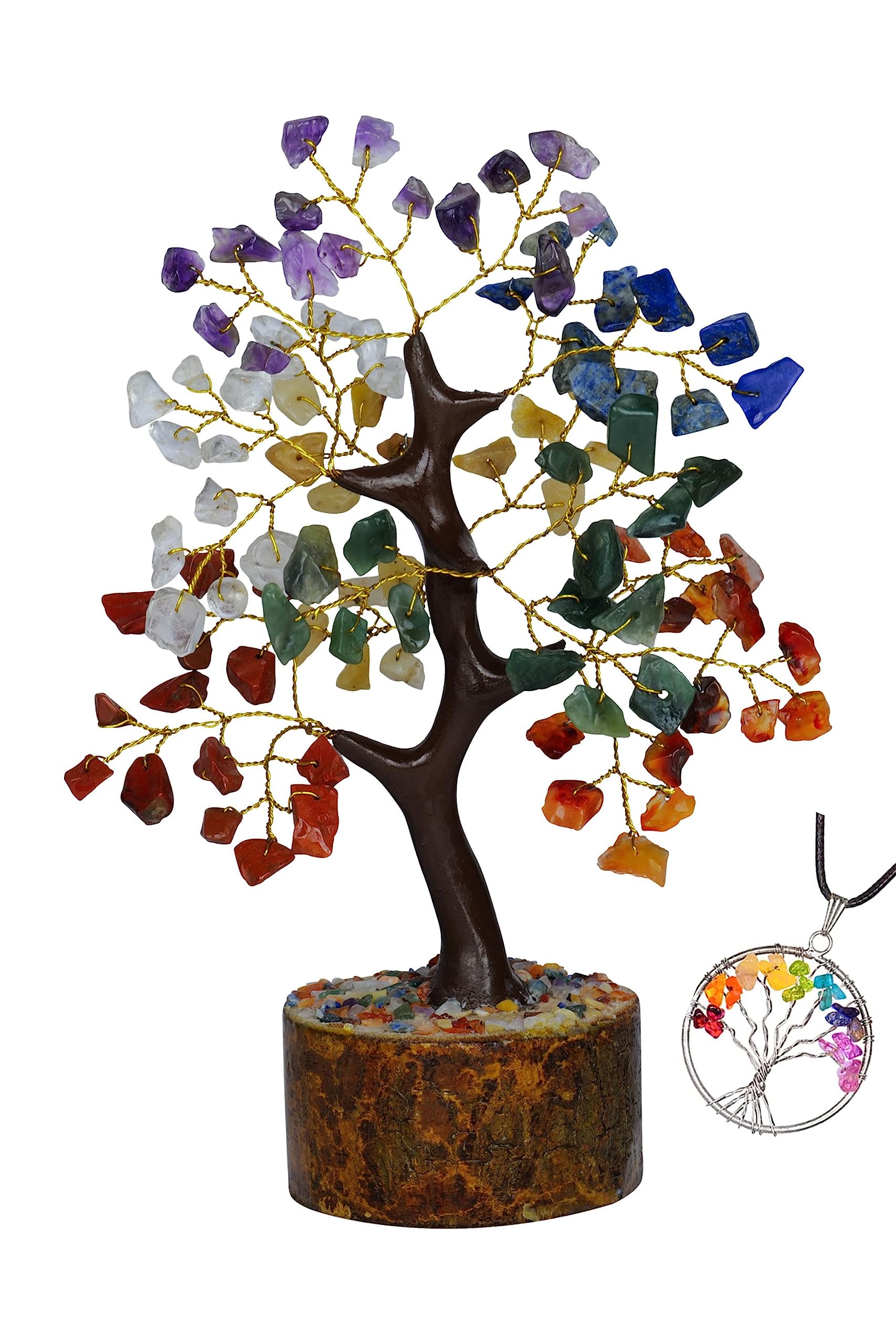 ABHISUBYA Crystal Tree - Bonsai Tree of Life - Seven Chakra Crystals - Gemstones - Home Decor - Mini Gem Trees- House Warming Gifts New Home - Spiritual Crystal Gifts