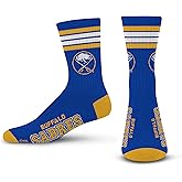 For Bare Feet NHL Buffalo Sabres 4 Stripe Deuce Crew Sock Team Color LARGE