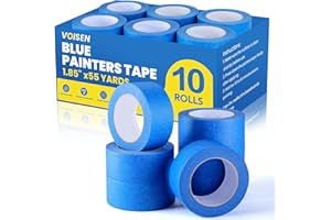 VOISEN 10 Rolls Painters Tape, Blue Painters Tape, 2 Inch Wide (1.85 in x 55 Yds), Masking Tape for Multi-Purpose, Masking Tape Bulk,DIY Artist Craft Arts, Decoration, Drafting, No Residue
