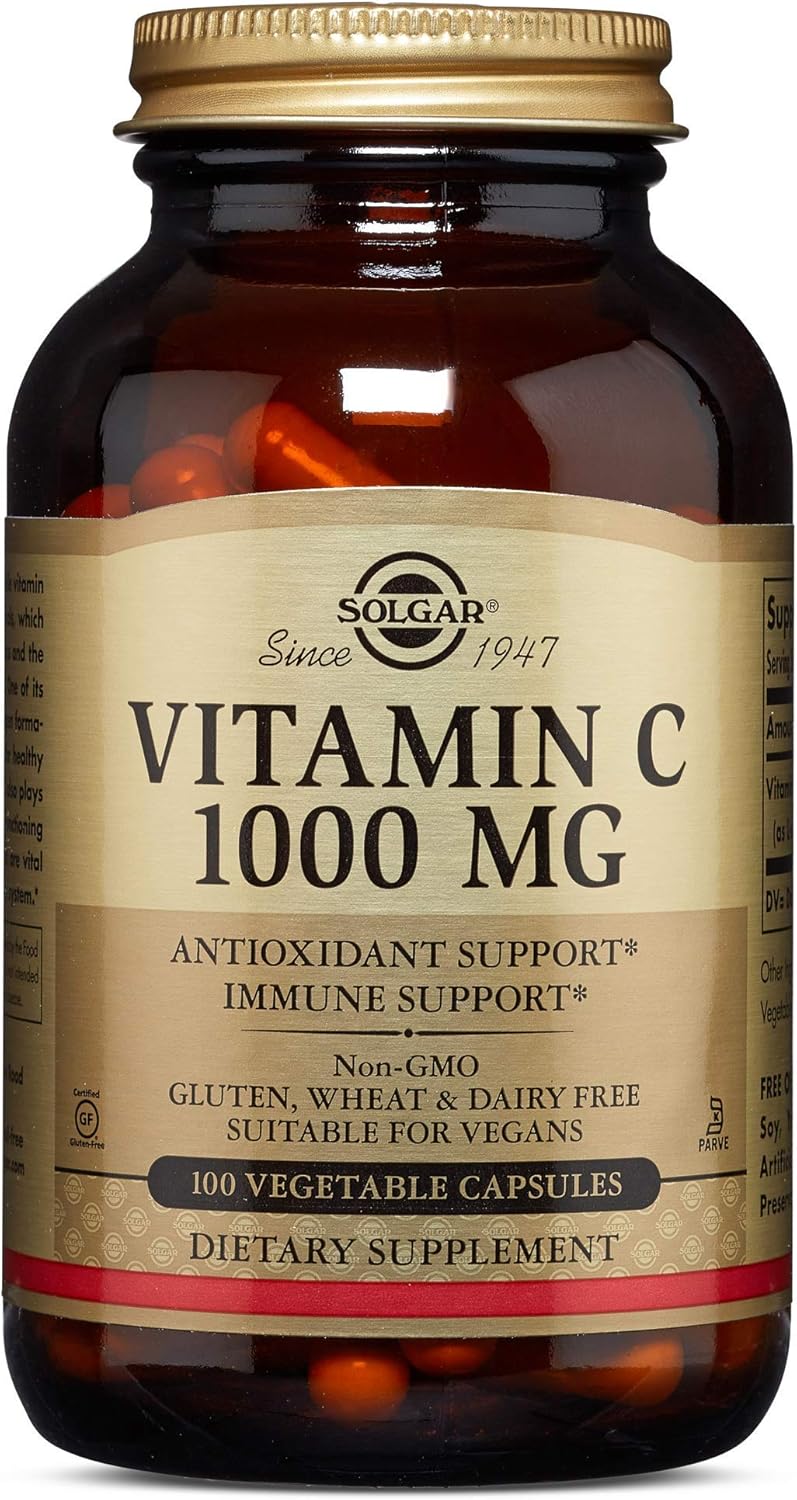 Solgar Vitamin C 1000 mg, 100 Vegetable Capsules 250 Count,Standard