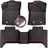 Torcia All-Weather Floor Mats Custom Fit for 2018-2023 Toyota Tacoma | 1st & 2nd Row Car Floor Liners w/Ultra-High Density Sp