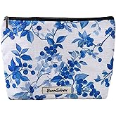 BornSiiren Blueberry Makeup Bag Cosmetic Bag for Women Toiletry Bag Zipper Pouch Organizer Travel Accessories Storage with Lining