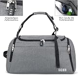 KASIBON Sports Duffle Bag 42L with Shoes Compartment Wet Pocket Grey view 6