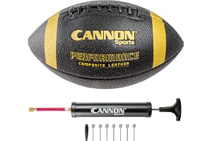 Cannon Sports Official Size Football - Composite Leather Football with Extra Grip & Durable Construction for All-Weather Play – Regulation Size Ball with Pump