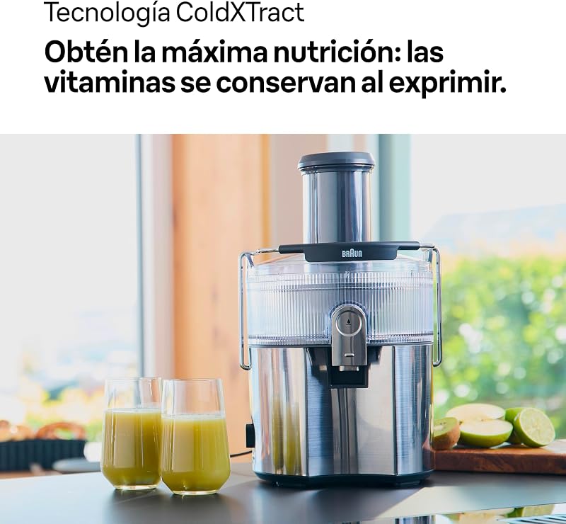 MultiJuice 7 SJ7000, extrator de espremedor com tecnologia ColdXtract, bico de 75 mm, recipiente de 2 L, sem gotejamentos, sistema de segurança quádruplo, filtro de aço inoxidável, 1000 W, cinzento
