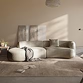 Acanva Formia Boucle Curved Sectional Couch for Living Room | Modular Sofa, Modern Minimalist, Wood Frame, For Apartment, Hom