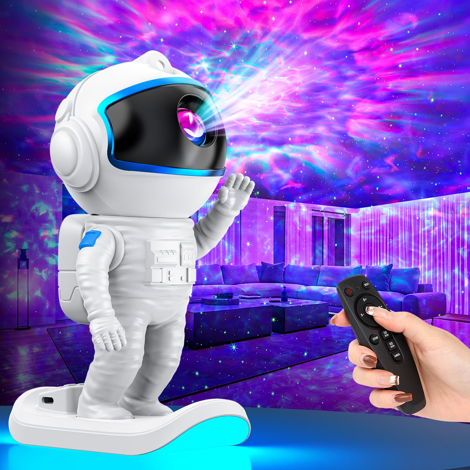 Photo 1 of Galaxy Projector, Star Projector Night Light with Timer and Remote for Bedroom, Kids Room Decor, Adjustable Head Angle Nebula Ceiling Lamp, Gifts for Adults, Teens, Christmas, Birthday