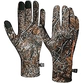 BASSDASH Unisex Fleece Liner Lightweight Camo Hunting Gloves Touchscreen Warm Gloves for Fishing Photography HG07