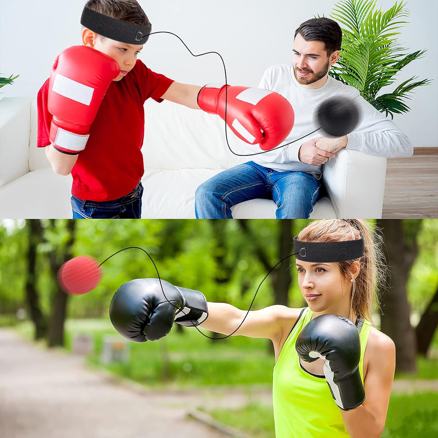 TIANFUN Boxing Reflex Ball, 2 Difficulty Levels Boxing Balls with Headband, Perfect for Reaction, Agility, Punching Speed, Hand Eye Coordination Training, Pressure Release : Sports & Outdoors