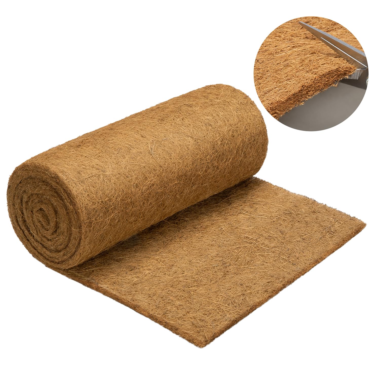 Photo 1 of VIVOSUN Coco Liner Roll 12x80 in, 100% Natural Coconut Fiber Mat, Thickened Coir Liner for Planters, Hanging Baskets, Garden Decoration, DIY Crafts, Pet Pads & Reptile Carpet