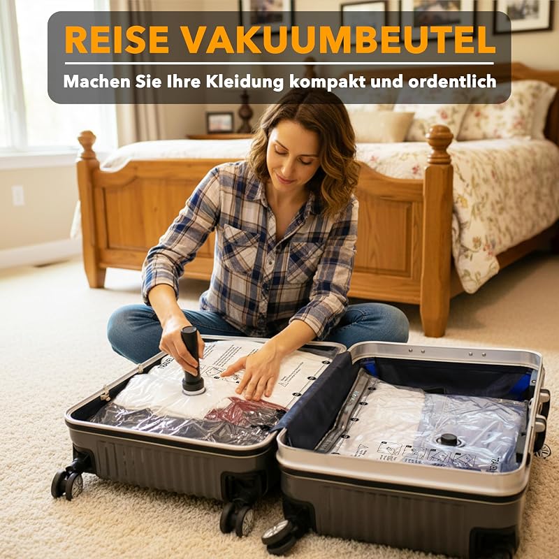 Vakuumbeutel für Kleidung Reise mit Kabellose Pumpe, 18 Stück — Foto 2 von 5