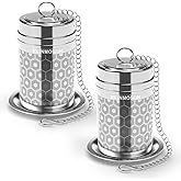 2 Pack Reinmoson Large Tea Infuser for Loose Tea & Spice Infuser for Cooking, Extra Fine Mesh Large Tea Strainers, 304 Stainless Steel Loose Leaf Tea Steeper for Black Tea, Rooibos, etc