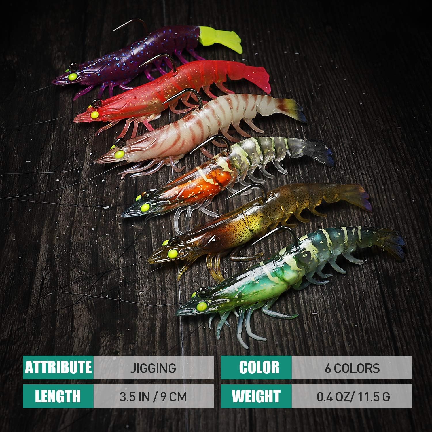 TRUSCEND Fishing Lures for Bass Trout 6PCS Jighead Shrimp Lures Paddle Tail Swimbaits Soft Fishing Baits Freshwater Saltwater Jigging Bass Fishing Lures : Sports & Outdoors