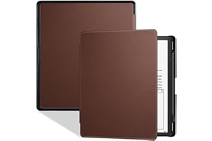 BOZHUORUI Case for 10.2" Kindle Scribe 2022/2024 Tablet - Slim Lightweight PU Leather Book Folio Cover with Pen Holder & Auto Sleep/Wake, Brown