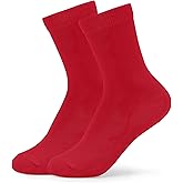 LMHCISO Kids Classic Crew Dress Socks Elastic Stay Up Top Seamless Toe Soft Breathable Girls Boys Socks 6-12 Years