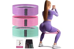 VEKENSEE Bandas Elásticas Fitness 3 Bandas de Resistencia para Yoga, Entrenamiento de Fuerza, Pilates, Fisioterapia Estiramientos Bandas Antideslizantes de Ejercicios