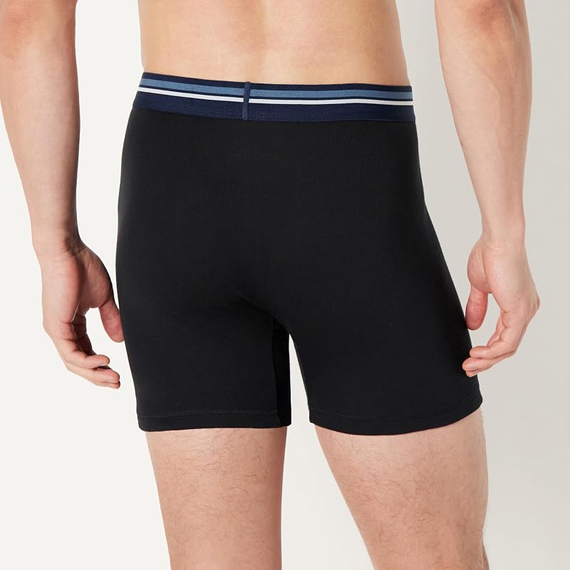 Calzoncillo Bóxer de Algodón Transpirable, Sin Etiquetas Hombre, Pack de 5, Negro, S