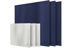 MR.SIGA Premium Microfiber Cleaning Cloths for Lens, Eyeglasses, Screens, Tablets, 3 Pack in Navy with 16 x 16 inch, 3 Pack i