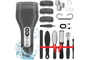 ADAMPARK Electric Callus Remover for Feet,Rechargeable Electronic Foot File Pedicure Tools,Professional Waterproof Foot Scrubber File,Portable Pedi Feet Care for Cracked Heels &Dead Skin with LCD Display