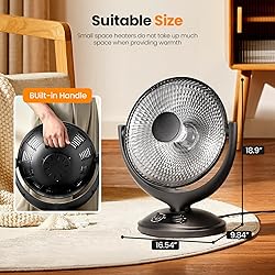 Kismile Oscillating Parabolic Space Heater with
