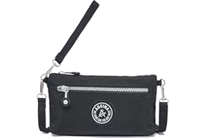 AOCINA RFID Printed Wristlet Wallet for Women, Small Crossbody Purse, Nylon Clutch Bag with Card Slots & Multi-Pockets