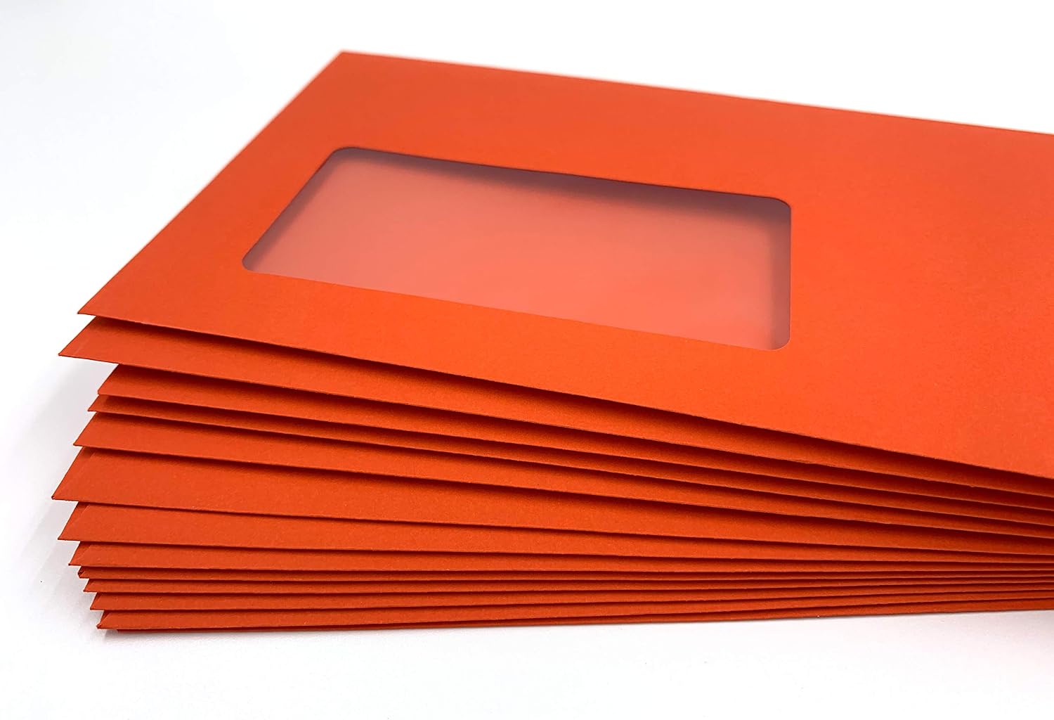 100 Window Envelopes, Red, Vermilion Red, 220 mm x 110 mm, Adhesive Strips, 220 x 110 mm - Image 5