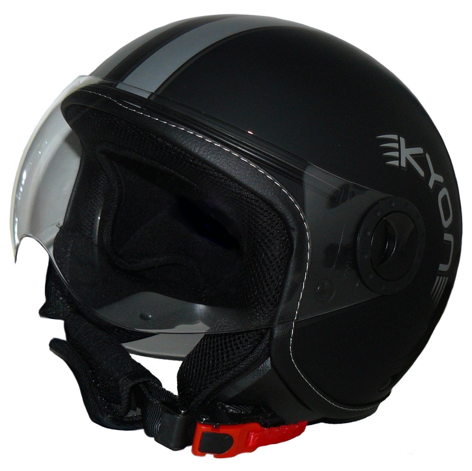 Motorcycle Jethelmet with clear visor matt-black Size M