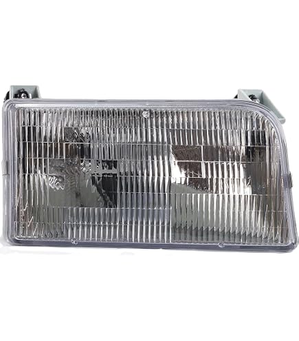 Front Right Headlight With Bulb For 92-98 Ford F250 F350 HD, 92-96 F150 F250 LD, 92-96 Bronco - Direct Fit, 1 Year Warranty