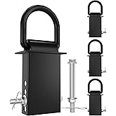 RETRUE 4PCS 18000lbs Trailer Stake Pocket D Ring with Security Bolt Nut, Heavy Duty Removable Stake Pocket D Rings Tie Down Anchor for Flated Trucks and Trailers, Utility Trailer Accessories, Black