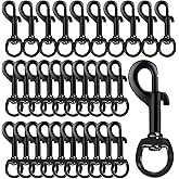 ZORUNNA Swivel Trigger Snap Hooks, Heavy Duty 2.75" Dog Leash Clip, 30Pack Rust-Resistant Smooth Single Ended Flag Clips for Flagpole Rope, Keychain, Camera Strap Linking, Pet Leash (Black)
