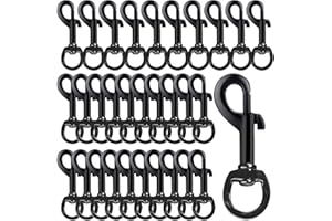 ZORUNNA Swivel Trigger Snap Hooks, Heavy Duty 2.75" Dog Leash Clip, 30Pack Rust-Resistant Smooth Single Ended Flag Clips for Flagpole Rope, Keychain, Camera Strap Linking, Pet Leash (Black)
