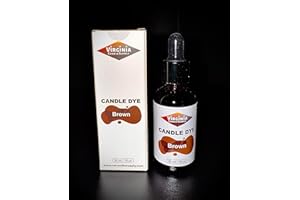 Virginia Candle Supply Brown Liquid Candle Dye Concentrated (1 oz Bottle with Dropper) for Paraffin, Soy, Gel, and Natural Wax Blends
