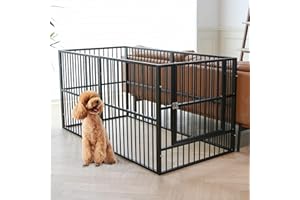 RYPETMIA Dog Playpen - 32" Height Dog Pen, Heavy Duty Puppy Pen with Door, Safe & Sturdy, Easy Assemble for Indoor/Outdoor Pet Playpen