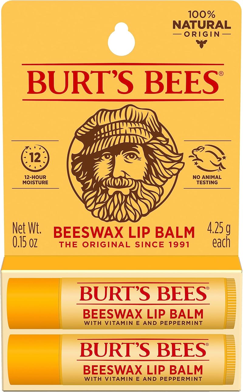 Burt's Bees 100 Natural Moisturizing Lip Balm Twin Pack Beeswax Peppermint