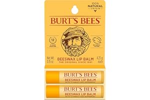 Burt's Bees Lip Balm - Original Beeswax, Lip Moisturizer With Responsibly Sourced Beeswax, Tint-Free, Natural Origin Conditioning Treatment, 2 Tubes, 0.15 oz.