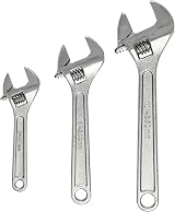 Silverline Adjustable Wrench Set 3 Piece 150 200 250mm Carbon Steel Hand Tool view 3