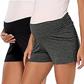 fitglam Women's Maternity Shorts Lounge Sleep Pajama Workout Comfy Stretchy Pregnancy Shorts