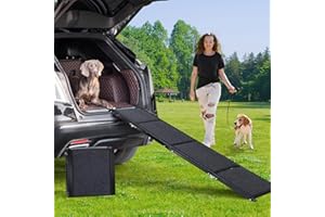 Uross Dog Ramp for Car 71" Long- Collapsible Pet Ramps for Large Dogs SUV Truck Folding Outdoor Dog Ramp for Porch Steps