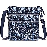 AOCINA Nylon Crossbody Bags for Women Multi Pocket Small Cross Body Purse Lightweight Travel Phone Purses Shoulder Handbags