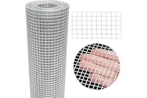 WURJHSONG Hardware Cloth Galvanized Wire Mesh Roll Chicken Wire Fence Roll for Chicken Pen/coop Fences, Screen mesh, Rabbit/Snake Fences, Poultry enclosures, Handicraft Making, etc. (8In x 20Ft 1/4 inch 23 Ga)