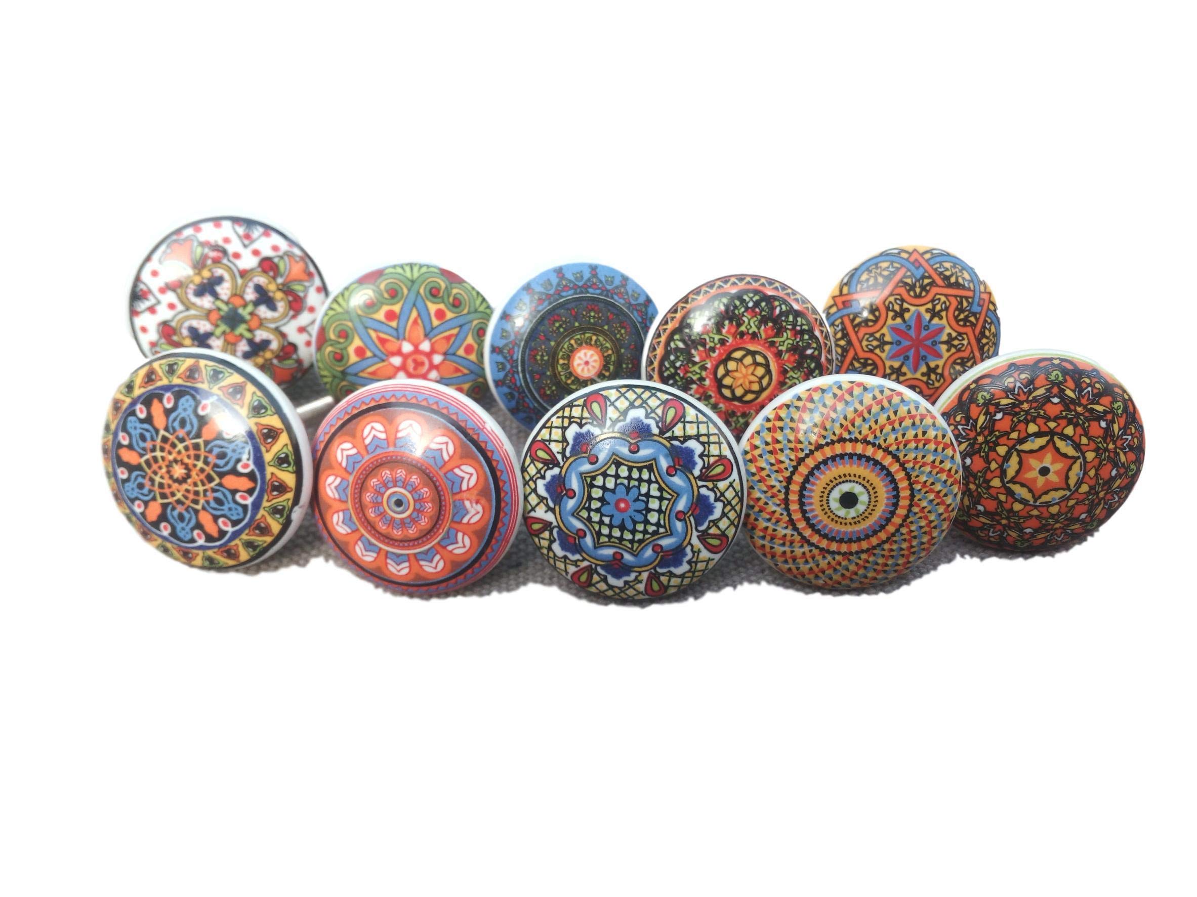 KNOBSWORLD 20 x Mix Vintage Look Flower Ceramic Knobs Door Handle Cabinet Drawer Cupboard Pull Xfer (New Xfer)