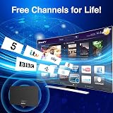 Amazqi Indoor Amplified TV Aerial 4K 1080p 250+ Miles 360° Reception Freeview view 5