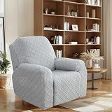 OKYUK Recliner Chair Cover 4-Piece Stretch Slipcover Light Gray 1 Seater view 1