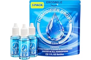EROSMILE Humidifier Cleaner Drops [3 Pack] Humidifier Water Treatment Cleaning Drops for All Makes & Models - Slows Buildup & Scaling - Cleans & Deodorizes Water, 300+ Day Supply