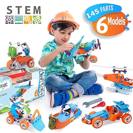 Stem Toys Educational Engineering Model Building Set Best Erector Kit Creative Diy Construction Stem Learning Toy For Kids Toddlers Boy Girl Age
