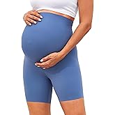 BONVIGOR Clouduxi Maternity Shorts Over The Belly 6"-Pregnancy Biker Shorts Workout Yoga Active Athletic Shorts Pants